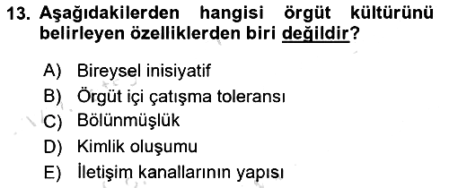 Örgütsel Davranış 2025-2026 Ara Sınav - 13. soru