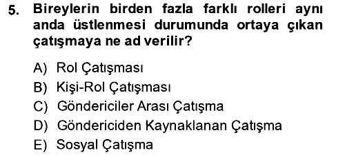 Örgütsel Davranış 2014-2015 Dönem Sonu Sınavı - 5. soru