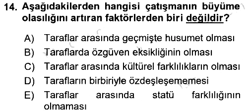 Örgütsel Davranış 2015-2016 Dönem Sonu Sınavı - 14. soru