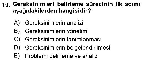 Sistem Analizi Ve Tasarımı 2021-2022 Yaz Okulu Sınavı - 10. soru