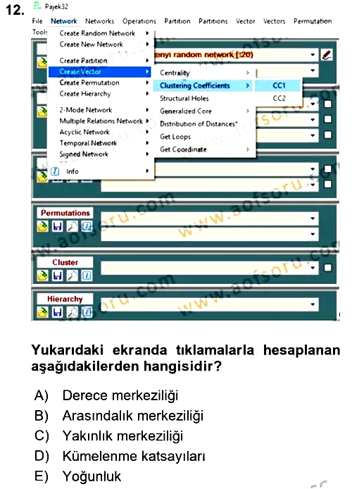 Sosyal Ağ Analizi 2018-2019 Yaz Okulu Sınavı - 12. soru