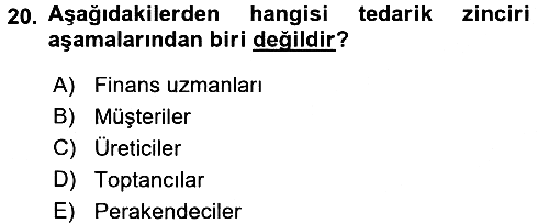 Üretim Yönetimi 2016-2017 3 Ders Sınavı - 20. soru