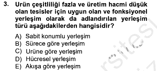 Üretim Yönetimi 2012-2013 Ara Sınav - 3. soru