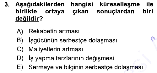 Üretim Yönetimi 2015-2016 Ara Sınav - 3. soru