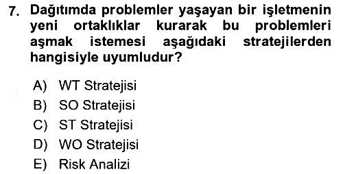 Üretim Yönetimi 2018-2019 Ara Sınav - 7. soru