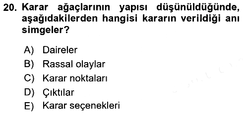 Üretim Yönetimi 2018-2019 Ara Sınav - 20. soru