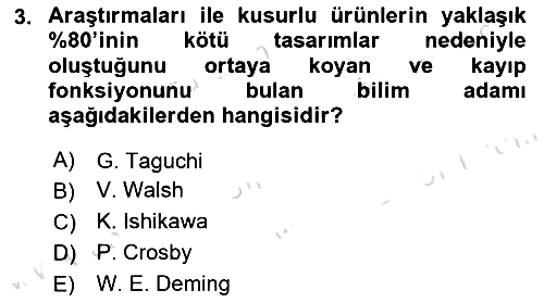 Üretim Yönetimi 2024-2025 Dönem Sonu Sınavı - 3. soru
