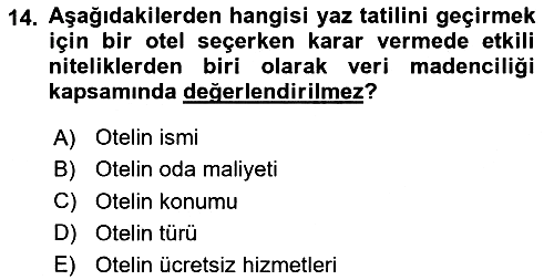 Veri Madenciliği 2020-2021 Yaz Okulu Sınavı - 14. soru