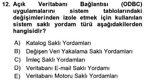 Veritabanı Programlama 2021-2022 Ara Sınav - 12. soru