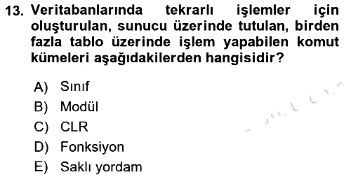 Veritabanı Programlama 2021-2022 Ara Sınav - 13. soru