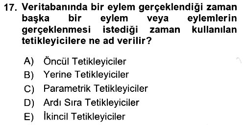 Veritabanı Programlama 2023-2024 Ara Sınav - 17. soru