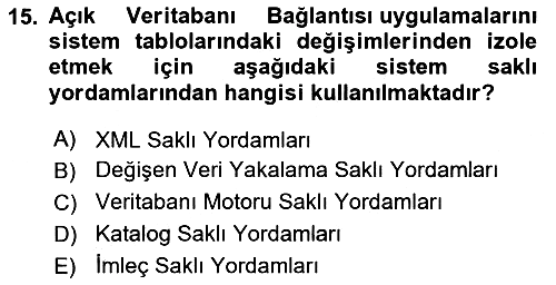 Veritabanı Programlama 2025-2026 Ara Sınav - 15. soru