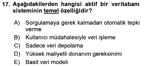 Veritabanı Programlama 2025-2026 Ara Sınav - 17. soru