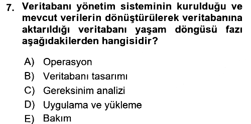 Veritabanı Sistemleri 2016-2017 Ara Sınav - 7. soru