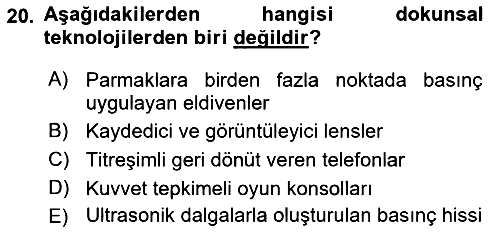 Yeni İletişim Teknolojileri 2016-2017 3 Ders Sınavı - 20. soru