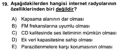 Yeni İletişim Teknolojileri 2018-2019 Ara Sınav - 19. soru