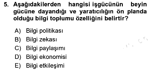 Yeni İletişim Teknolojileri 2025-2026 Ara Sınav - 5. soru