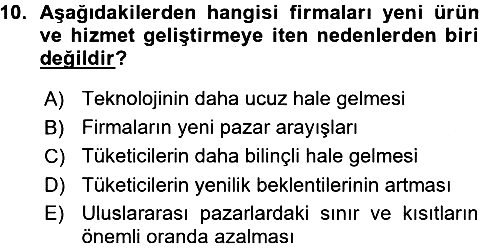 Yenilik Yönetimi 2015-2016 Ara Sınav - 10. soru