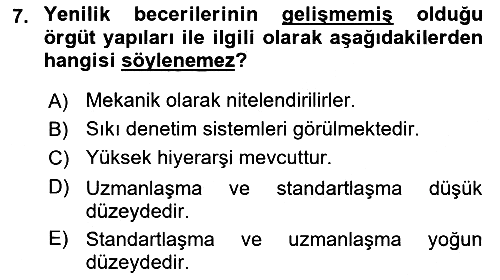 Yenilik Yönetimi 2023-2024 Ara Sınav - 7. soru