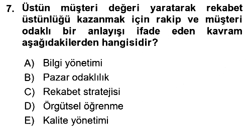 Yenilik Yönetimi 2016-2017 Dönem Sonu Sınavı - 7. soru