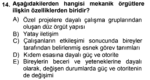Yenilik Yönetimi 2014-2015 Tek Ders Sınavı - 14. soru