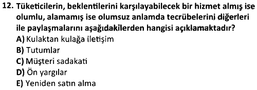 Finansal Hizmet Pazarlaması 2024-2025 Ara Sınav - 12. soru