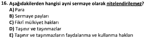 Ticaret Hukuku 2024-2025 Ara Sınav - 16. soru