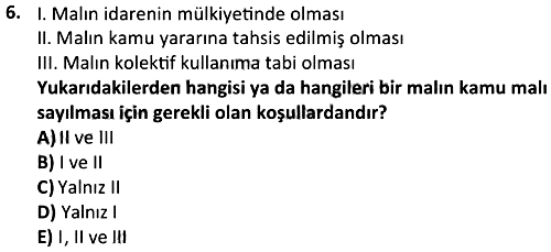 İdare Hukuku 2024-2025 Bütünleme Sınavı - 6. soru