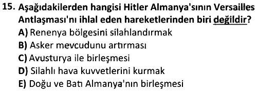Yeni ve Yakınçağ Avrupa Tarihi 2024-2025 Bütünleme Sınavı - 15. soru