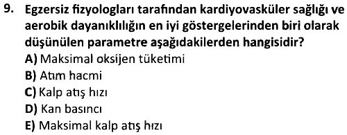 Sporda Fizyolojik Testler 2023-2024 3 Ders Sınavı - 9. soru