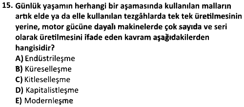 Yerleşim Sosyolojisi 2025-2026 Ara Sınav - 15. soru