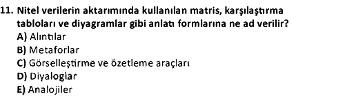 Araştırma Yöntem ve Teknikleri 2 2021-2022 Dönem Sonu Sınavı - 11. soru