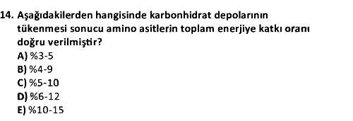 Egzersiz ve Beslenme 2022-2023 Dönem Sonu Sınavı - 14. soru
