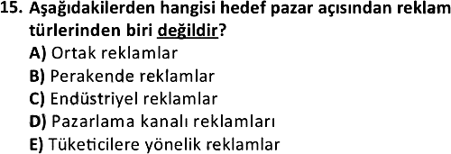 Reklamcılığa Giriş 2021-2022 Dönem Sonu Sınavı - 15. soru
