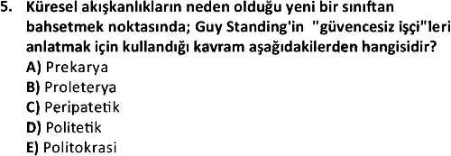 Toplumsal Tabakalaşma 2021-2022 Dönem Sonu Sınavı - 5. soru