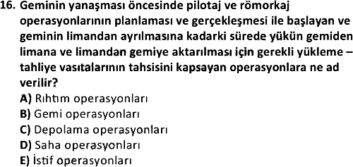 Taşımacılık Sistemleri 2020-2021 Ara Sınav - 16. soru