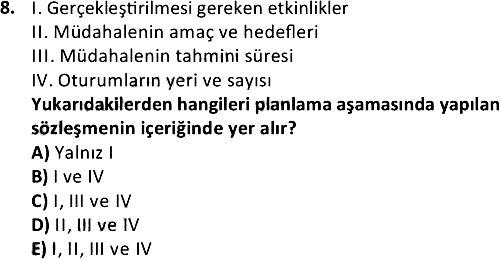 Ailelerle Sosyal Hizmet 2019-2020 Ara Sınav - 8. soru