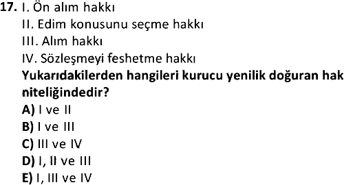 Borçlar Hukuku 2019-2020 Ara Sınav - 17. soru