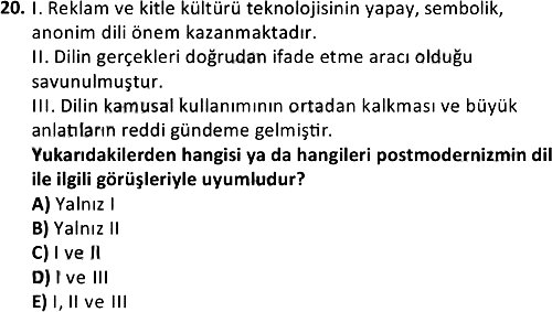 Bilgi Sosyolojisi 2020-2021 Dönem Sonu Sınavı - 20. soru