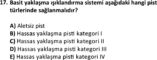 Havaalanı Donanım ve Faaliyetleri 2020-2021 Dönem Sonu Sınavı - 17. soru