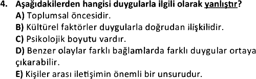 İletişime Giriş 2020-2021 Dönem Sonu Sınavı - 4. soru