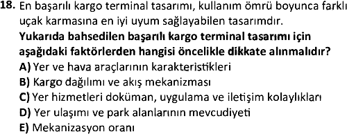 Havaalanı Donanım ve Faaliyetleri 2022-2023 Ara Sınav - 18. soru