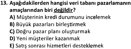 E-Ticaret 2017-2018 Dönem Sonu Sınavı - 13. soru