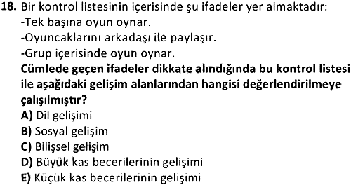 Özel Eğitimde Araç Gereç Geliştirme 2017-2018 Dönem Sonu Sınavı - 18. soru