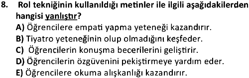 Çocuk Edebiyatı ve Medya 2018-2019 Bütünleme Sınavı - 8. soru