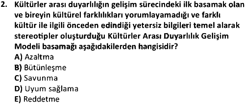 Kültürlerarası İletişim 2018-2019 Bütünleme Sınavı - 2. soru