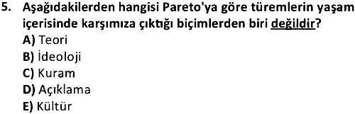 Klasik Sosyoloji Kuramları 2018-2019 3 Ders Sınavı - 5. soru