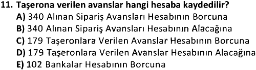 İnşaat Muhasebesi 2019-2020 Dönem Sonu Sınavı - 11. soru