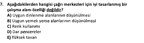 Çağrı Merkezi Yönetiminde Ölçme ve Değerlendirme Teknikleri 2021-2022 3 Ders Sınavı - 7. soru