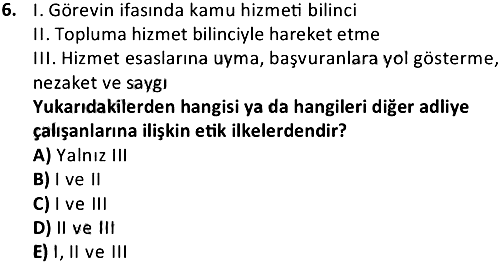Adalet Meslek Etiği 2019-2020 Bütünleme Sınavı - 6. soru